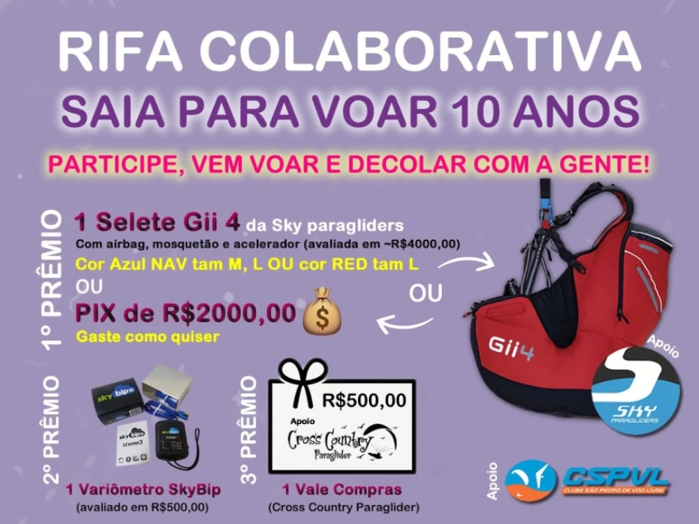 RIFA Saia Para Voar - 10 anos